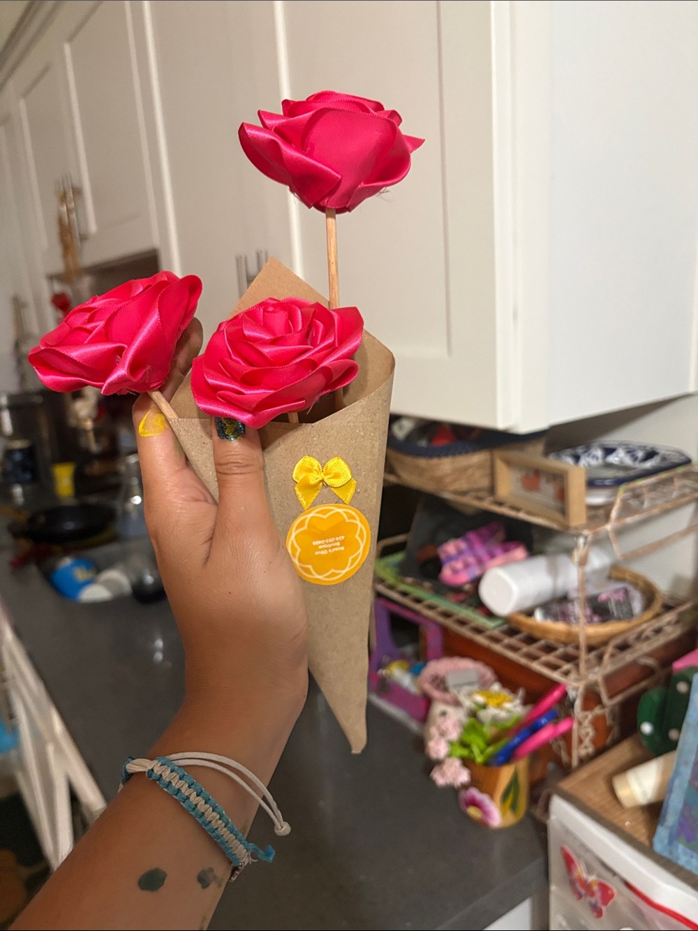 Pink Artificial Rose Bouquet - Women Accessories